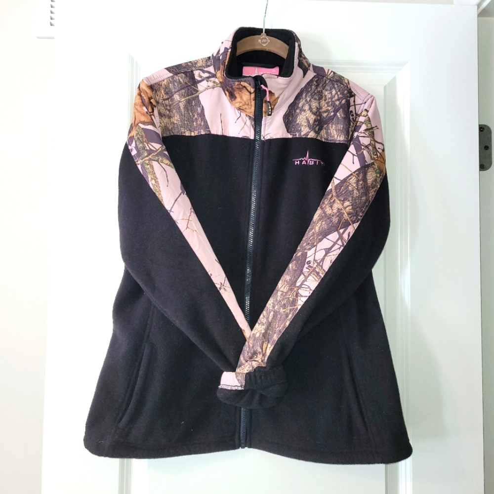 Women's‎ pink camouflage fleece zip up jacket